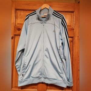 Adidas Men's Light Blue Track Jacket, Size 2XL
